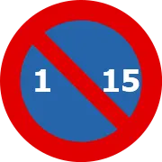 Parkeren verboden van de 1ste tot de 15de van de maand